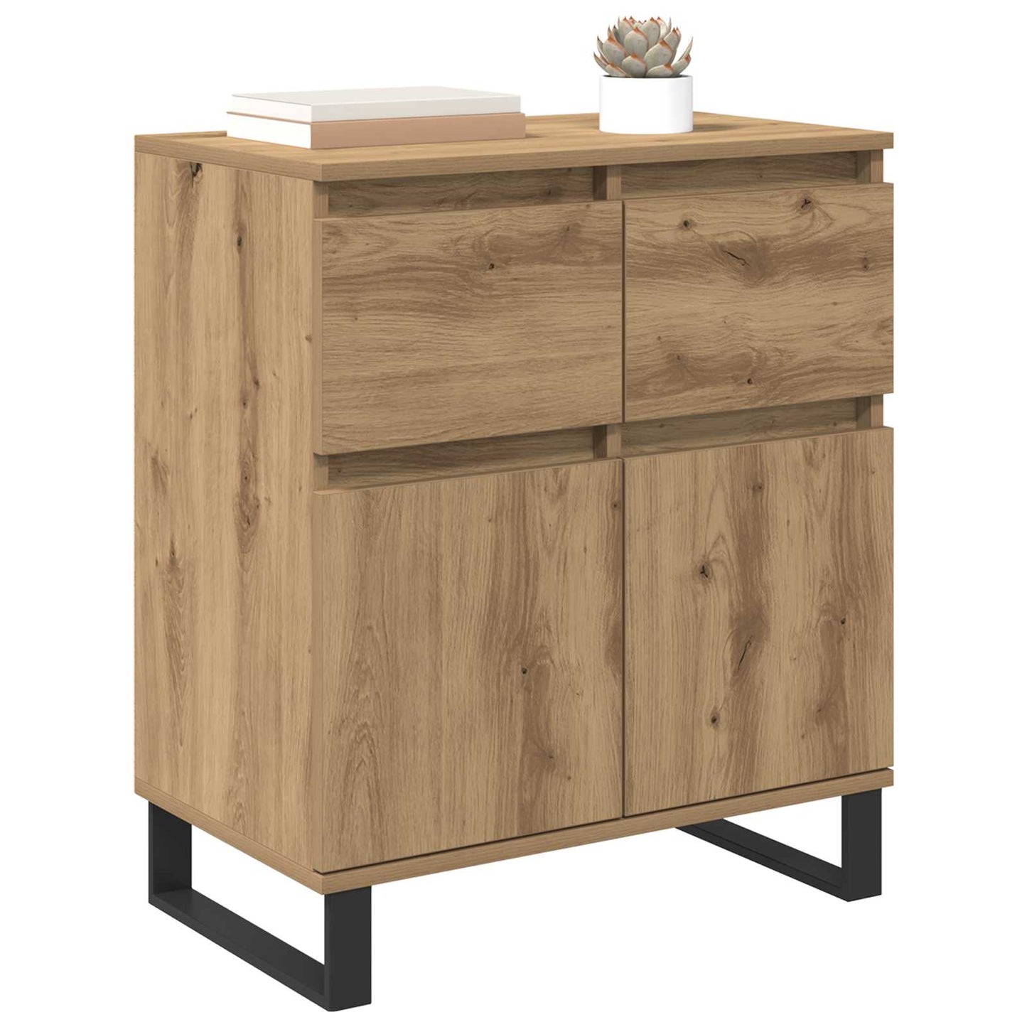 Sideboard Artisan Egetræ 60 x 35 x 70 cm Ingeniørt træ og jern