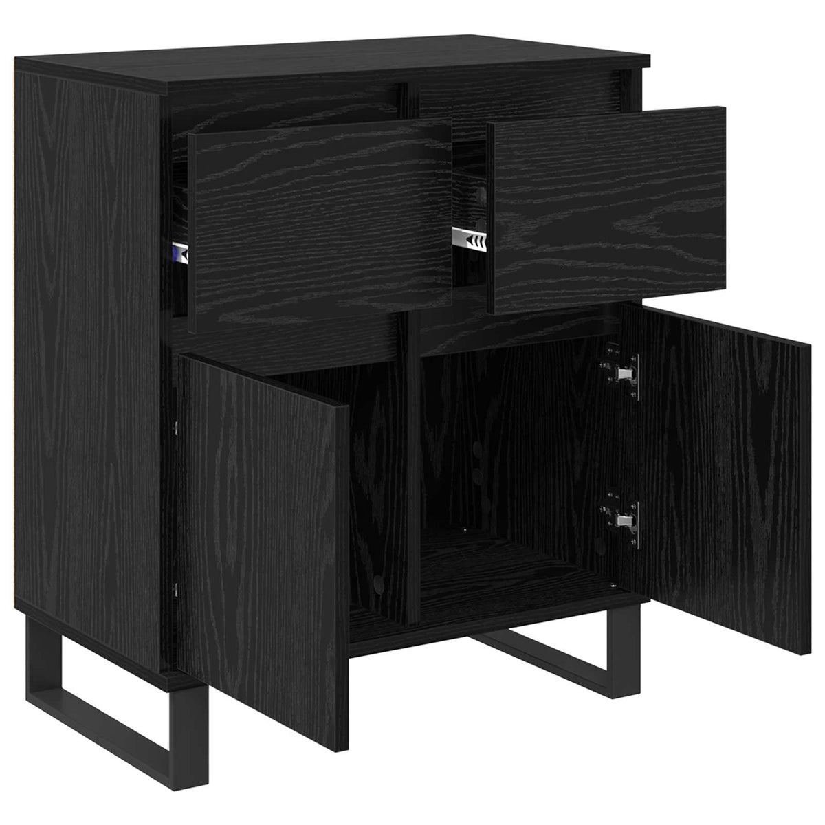 Sideboard Sort eg 60 x 35 x 70 cm Ingeniørt træ og jern