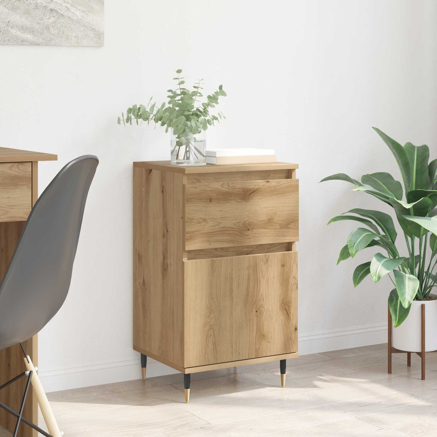 Sideboard Artisan Egetræ 40 x 35 x 70 cm Ingeniørt træ og jern