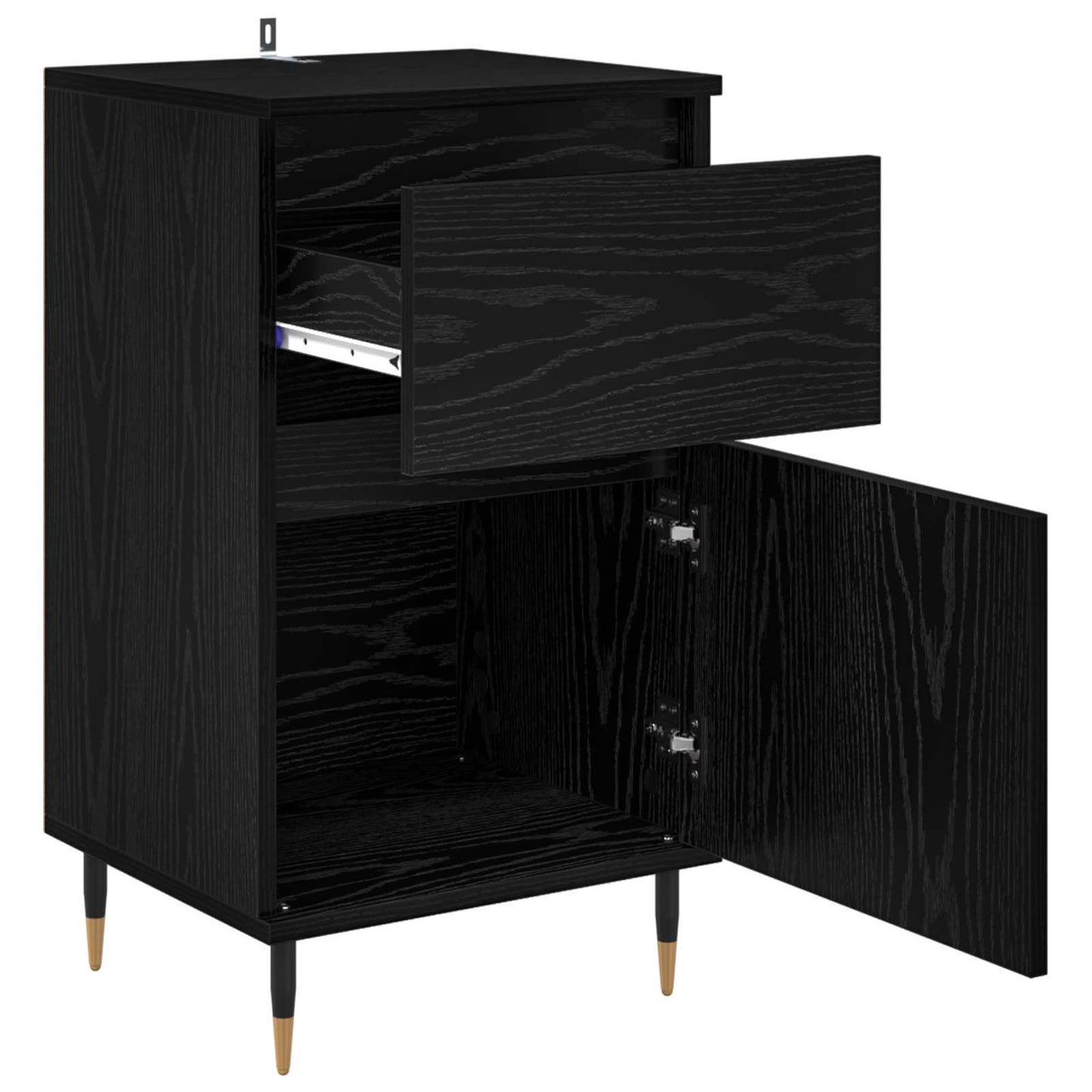 Sideboard Sort eg 40 x 35 x 70 cm Ingeniørt træ og jern