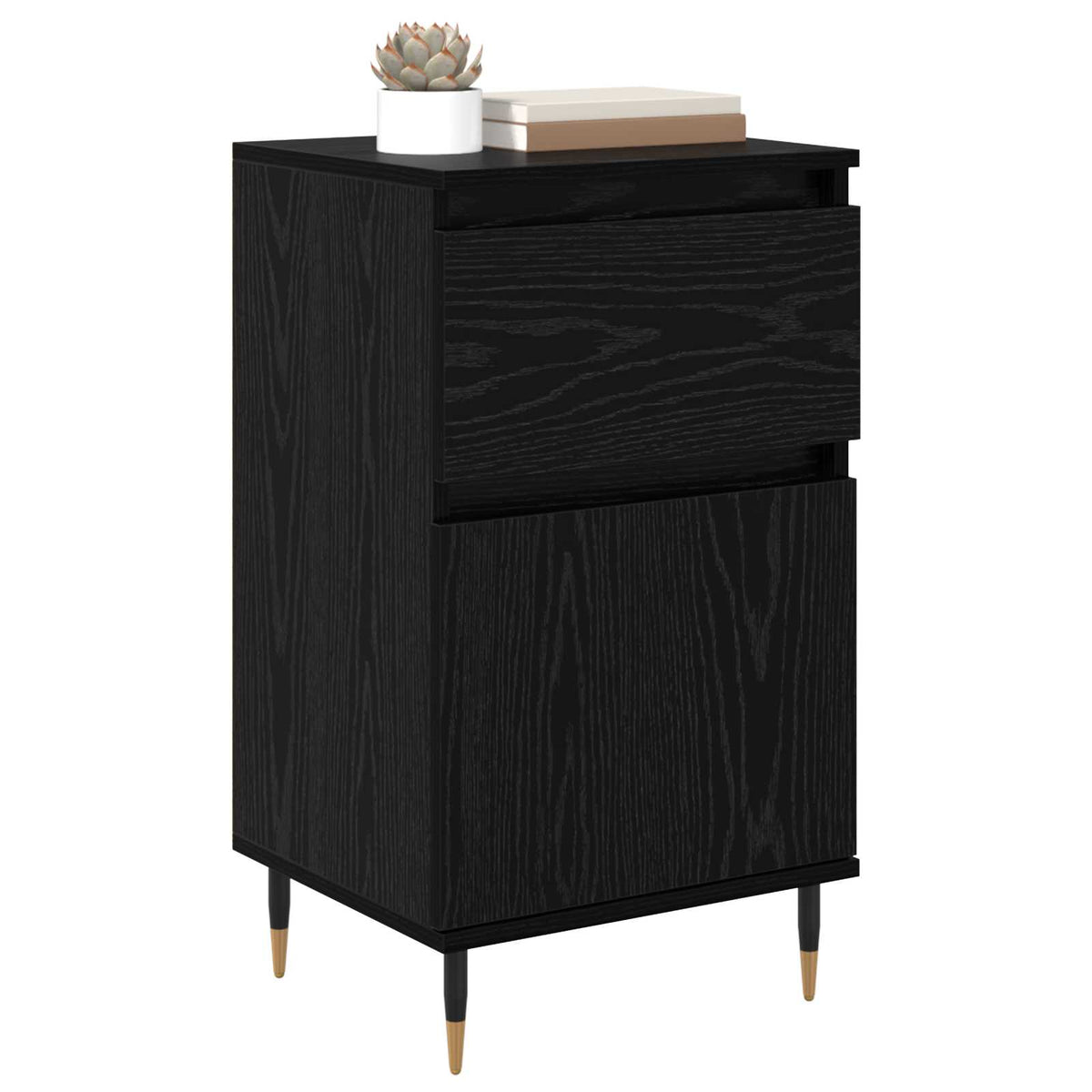 Sideboard Sort eg 40 x 35 x 70 cm Ingeniørt træ og jern