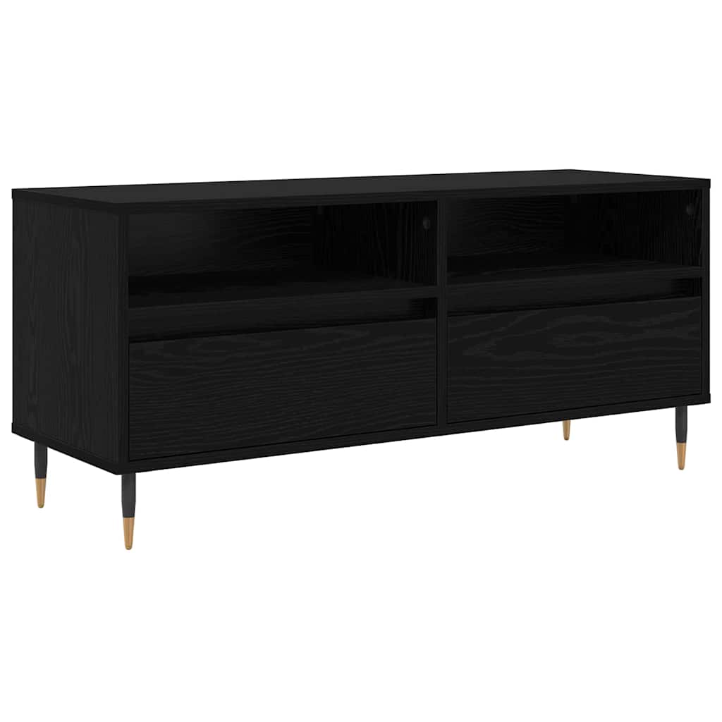 TV-skab Sort eg 100 x 34,5 x 44,5 cm Ingeniørt træ og jern
