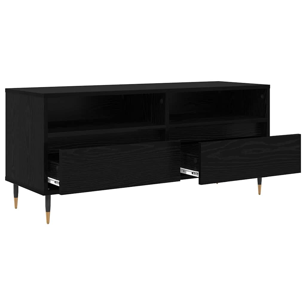 TV-skab Sort eg 100 x 34,5 x 44,5 cm Ingeniørt træ og jern