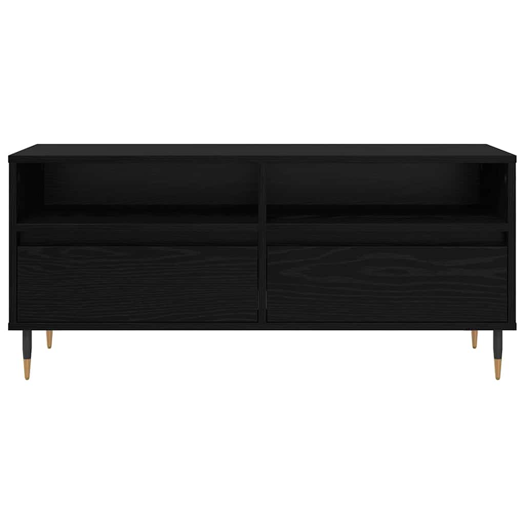 TV-skab Sort eg 100 x 34,5 x 44,5 cm Ingeniørt træ og jern