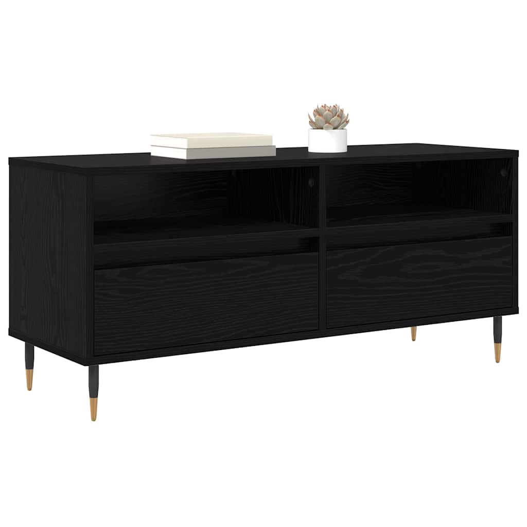 TV-skab Sort eg 100 x 34,5 x 44,5 cm Ingeniørt træ og jern