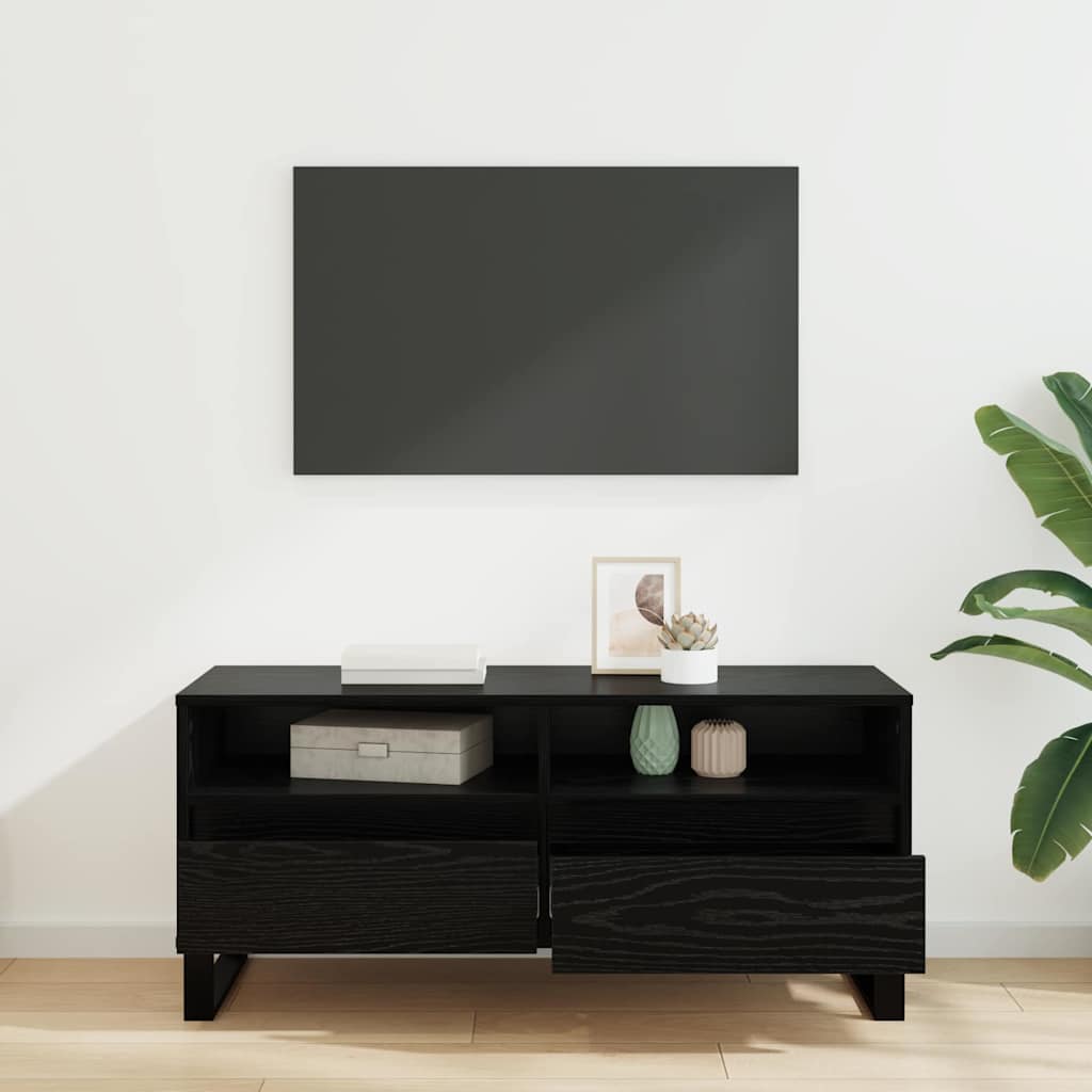 TV-skab Sort eg 100 x 34,5 x 44,5 cm Ingeniørt træ og jern