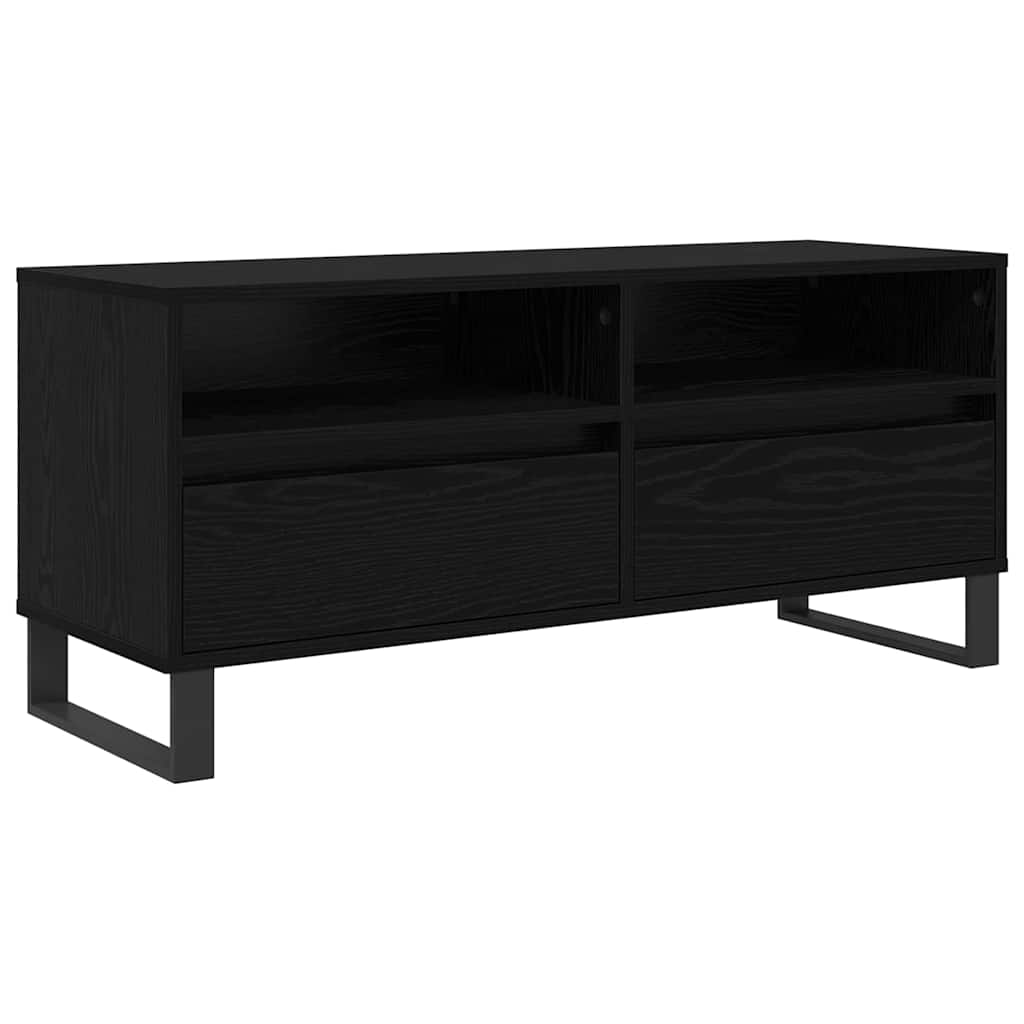 TV-skab Sort eg 100 x 34,5 x 44,5 cm Ingeniørt træ og jern