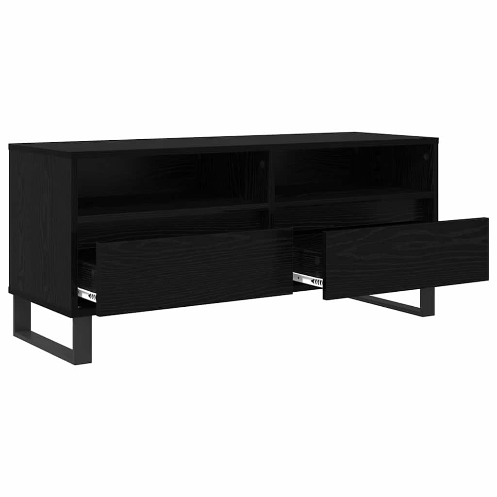 TV-skab Sort eg 100 x 34,5 x 44,5 cm Ingeniørt træ og jern