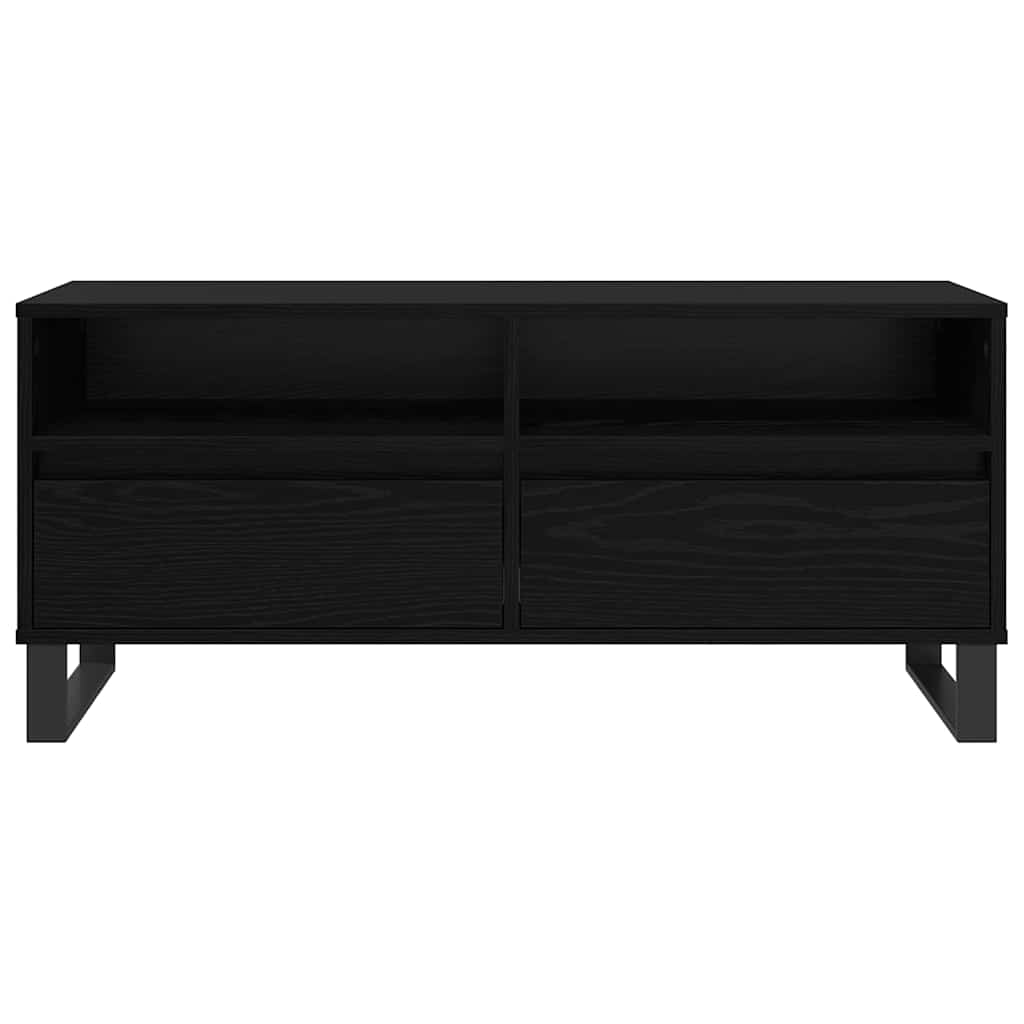 TV-skab Sort eg 100 x 34,5 x 44,5 cm Ingeniørt træ og jern