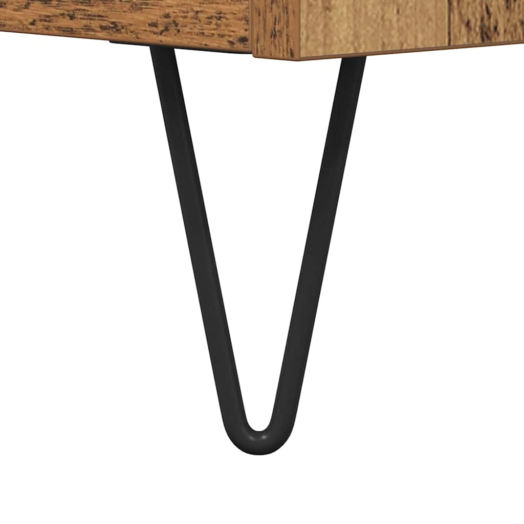 Pladeskab Gammelt træ 121 x 38 x 48 cm Ingeniørt træ og jern