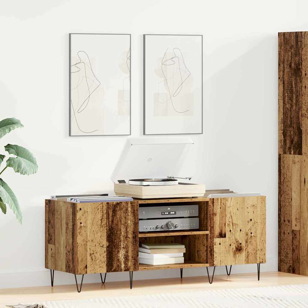 Pladeskab Gammelt træ 121 x 38 x 48 cm Ingeniørt træ og jern