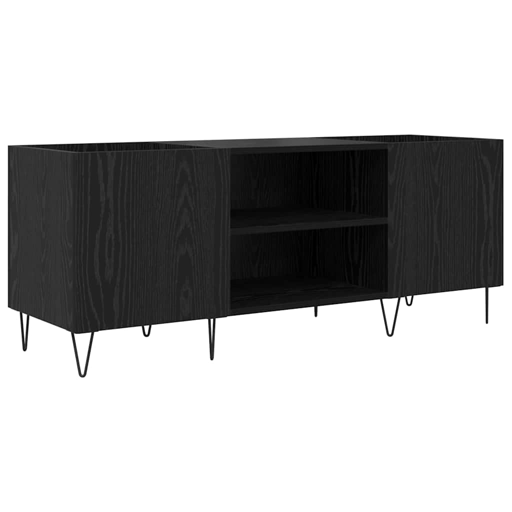 Pladeskab Sort eg 121 x 38 x 48 cm Ingeniørt træ og jern