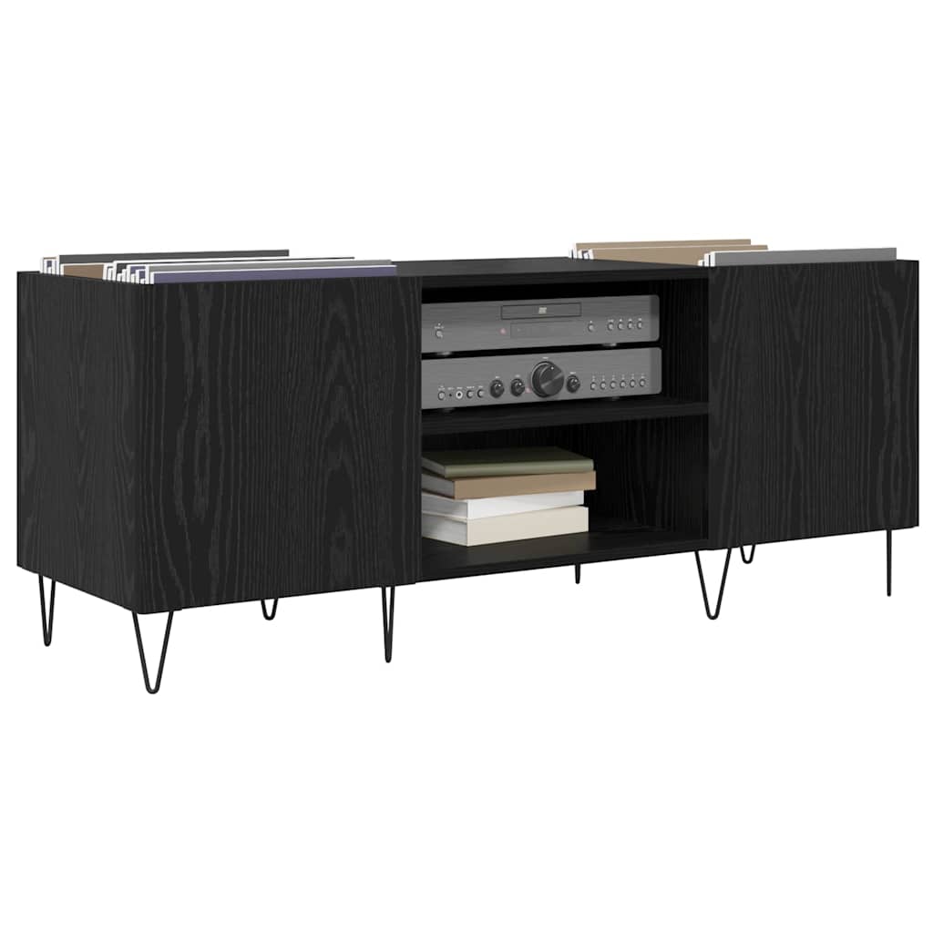 Pladeskab Sort eg 121 x 38 x 48 cm Ingeniørt træ og jern