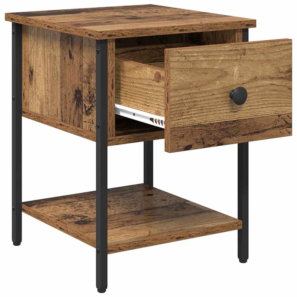 Sengebord 2 stk. Gammelt træ 34 x 35,5 x 45 cm Konstrueret træ