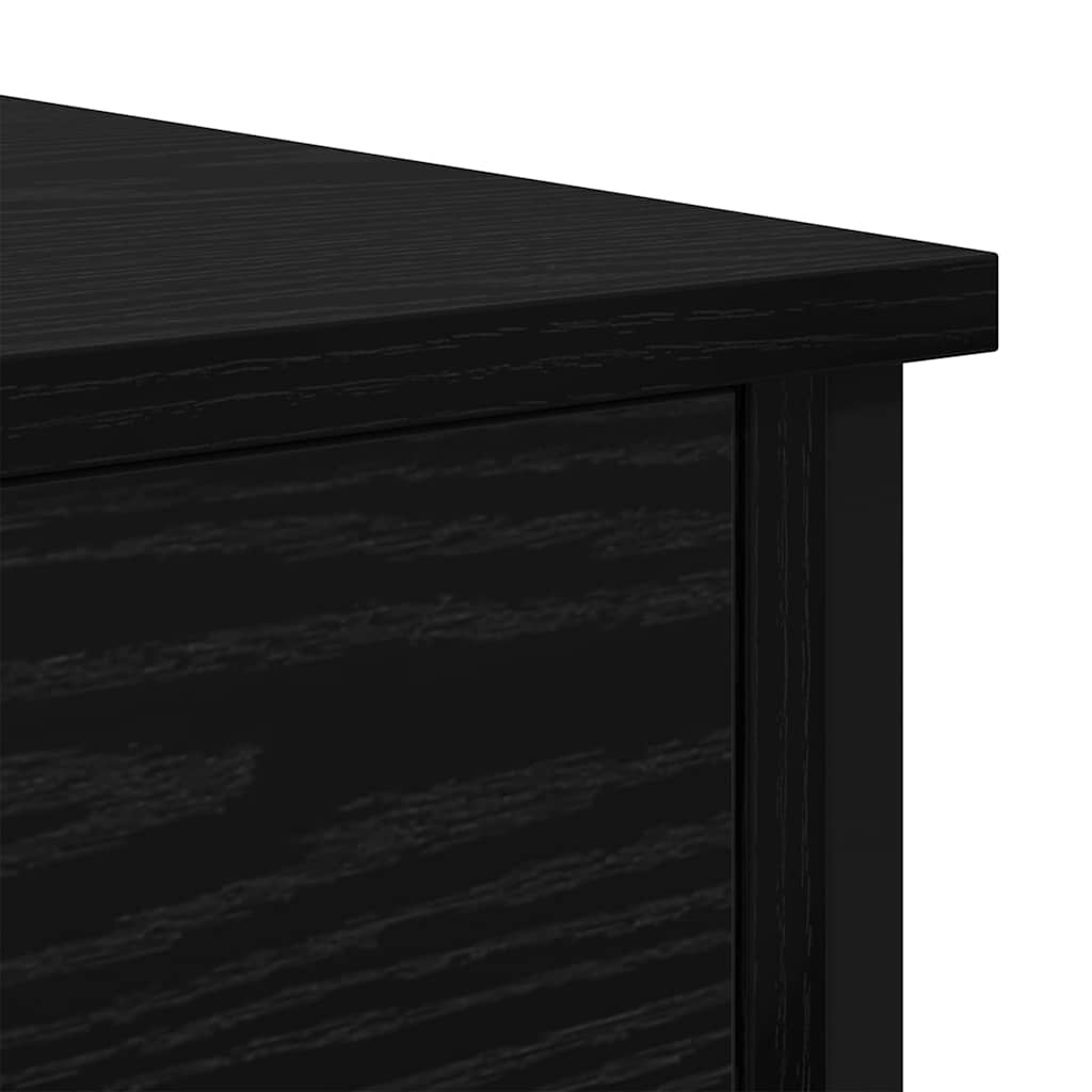 Sengebord 2 stk. Sort eg 34 x 35,5 x 45 cm Konstrueret træ