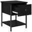 Sengebord 2 stk. Sort eg 34 x 35,5 x 45 cm Konstrueret træ