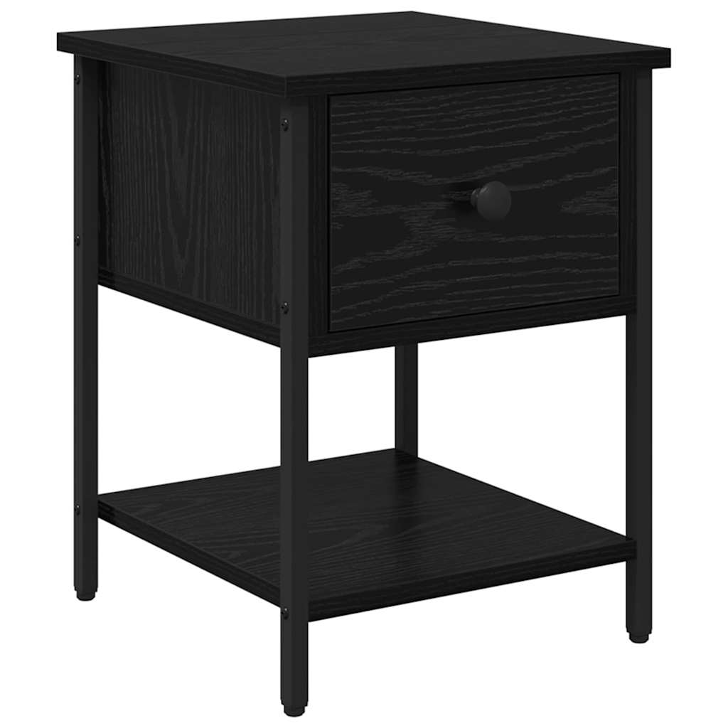Sengebord 2 stk. Sort eg 34 x 35,5 x 45 cm Konstrueret træ