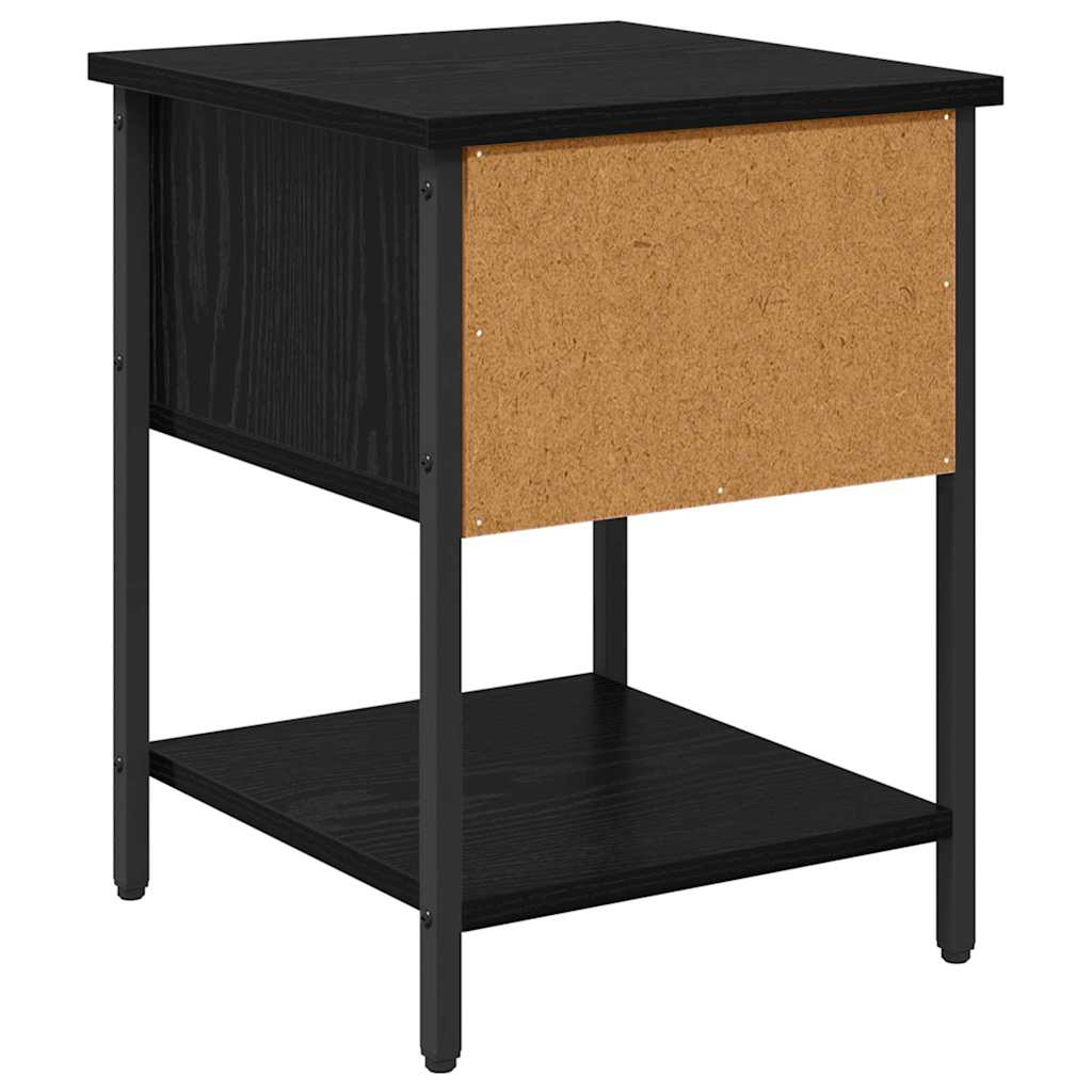 Sengebord 2 stk. Sort eg 34 x 35,5 x 45 cm Konstrueret træ