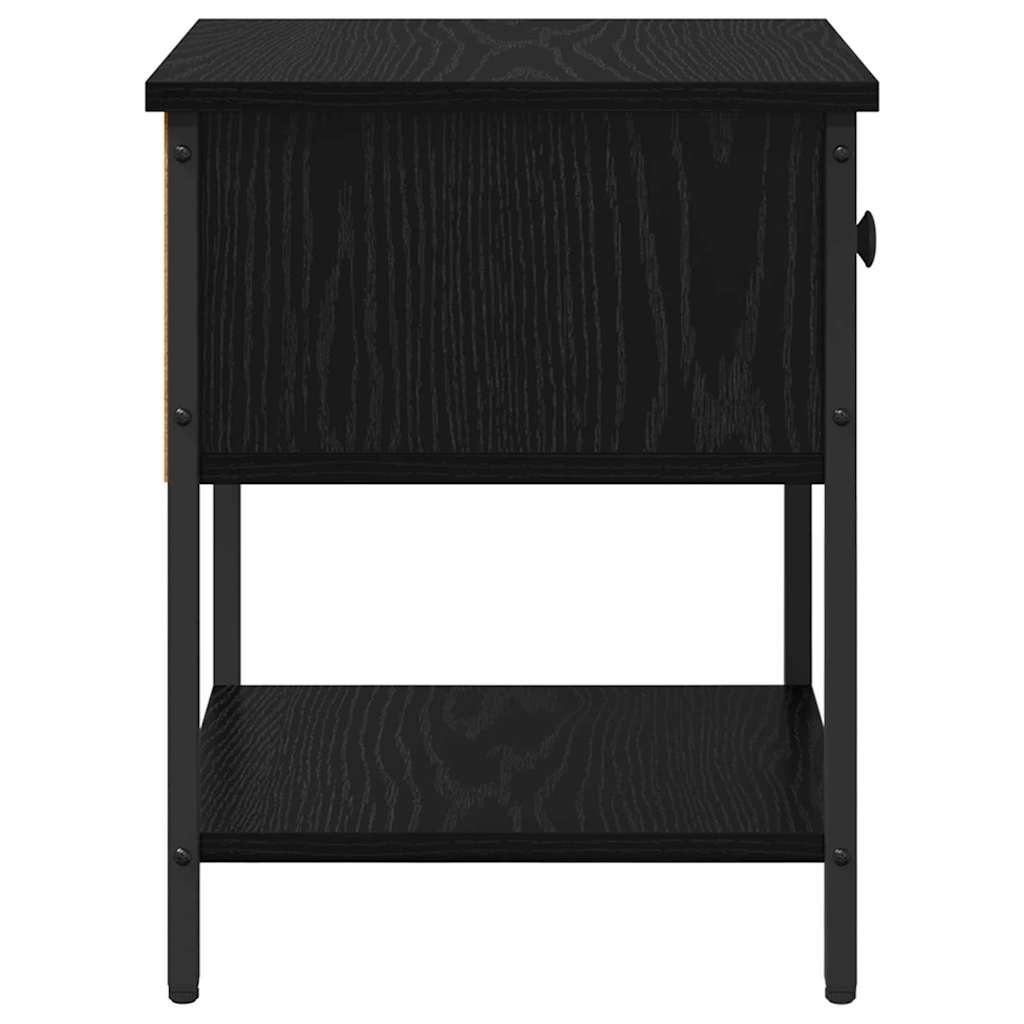 Sengebord 2 stk. Sort eg 34 x 35,5 x 45 cm Konstrueret træ