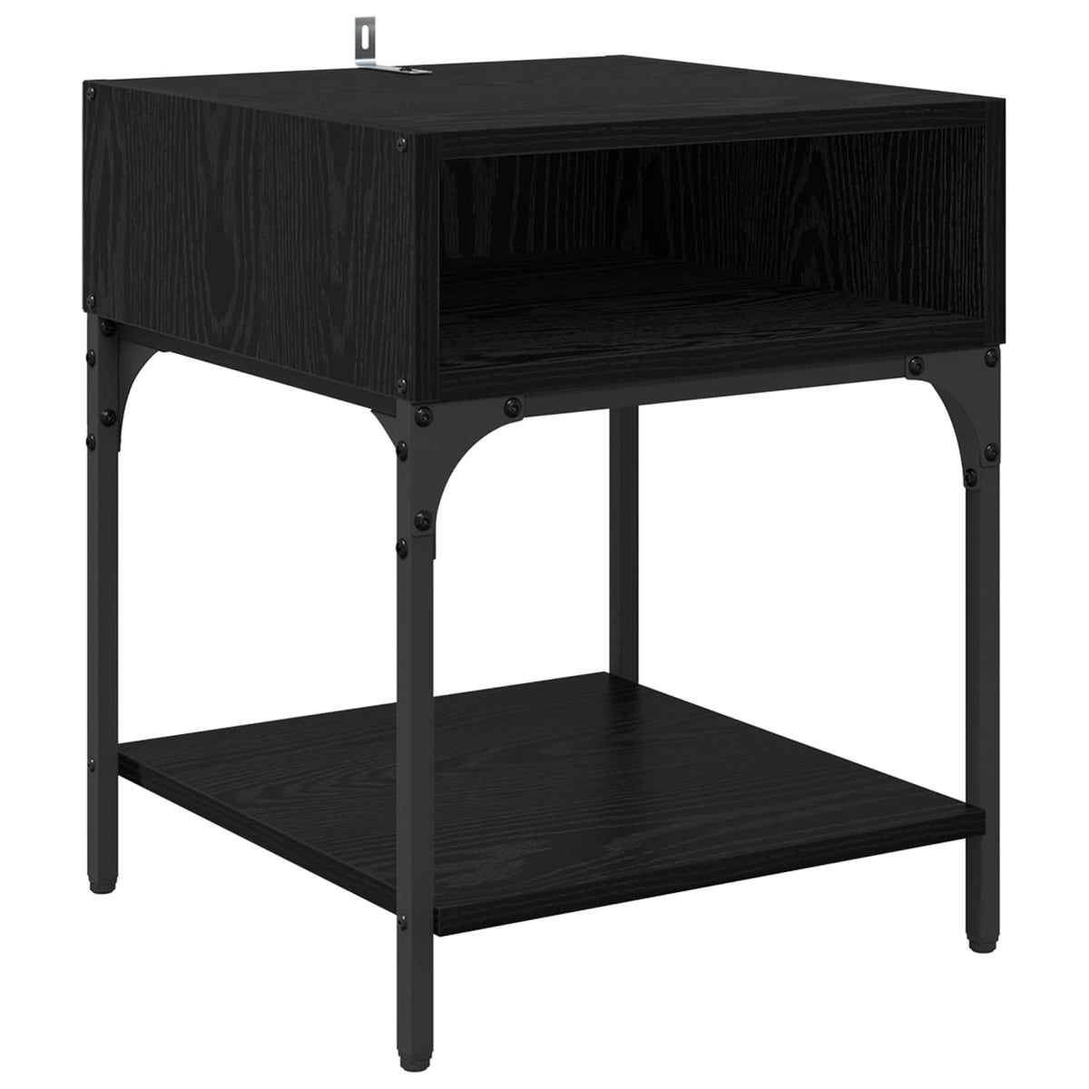 Sengebord 2 stk. Sort eg 40 x 40 x 50 cm Konstrueret træ