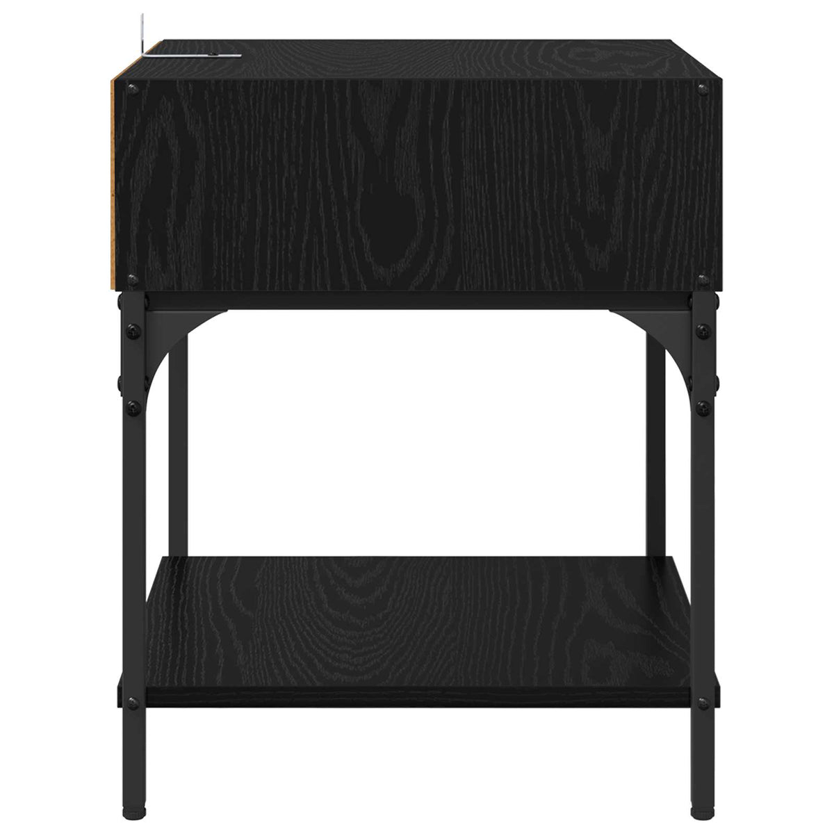 Sengebord 2 stk. Sort eg 40 x 40 x 50 cm Konstrueret træ