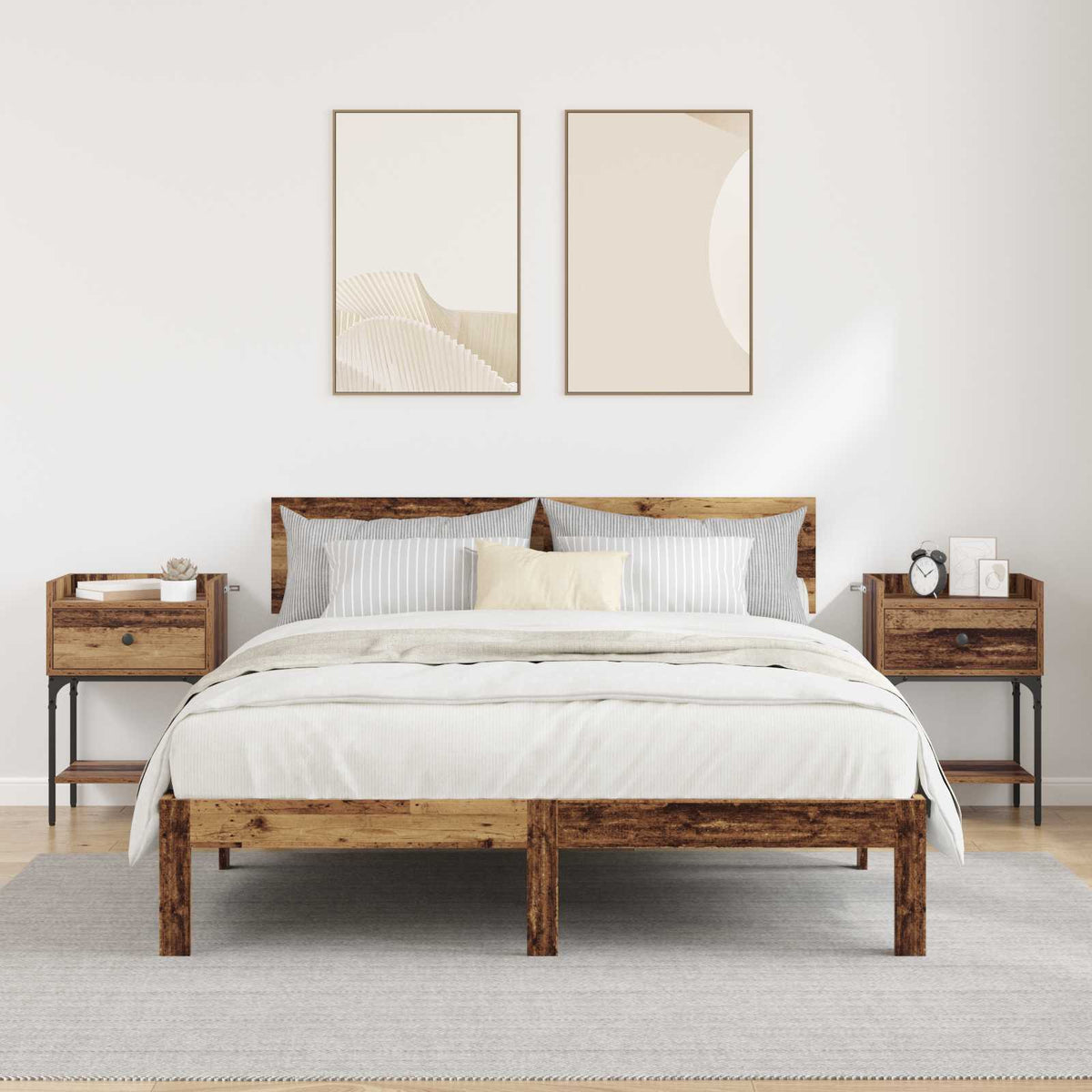 Sengebord 2 stk. Gammelt træ 40 x 29 x 60 cm Konstrueret træ