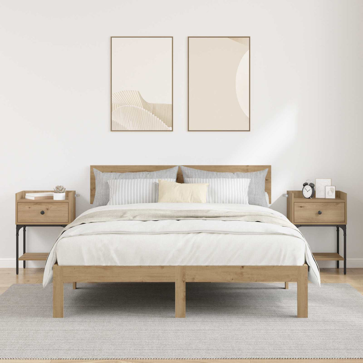 Sengebord 2 stk. Artisan Egetræ 40 x 29 x 60 cm Konstrueret træ
