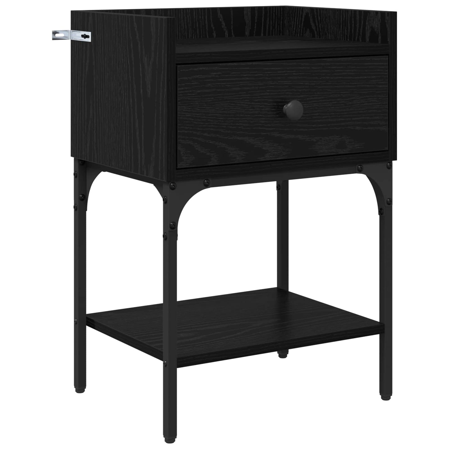 Sengebord 2 stk. Sort eg 40 x 29 x 60 cm Konstrueret træ