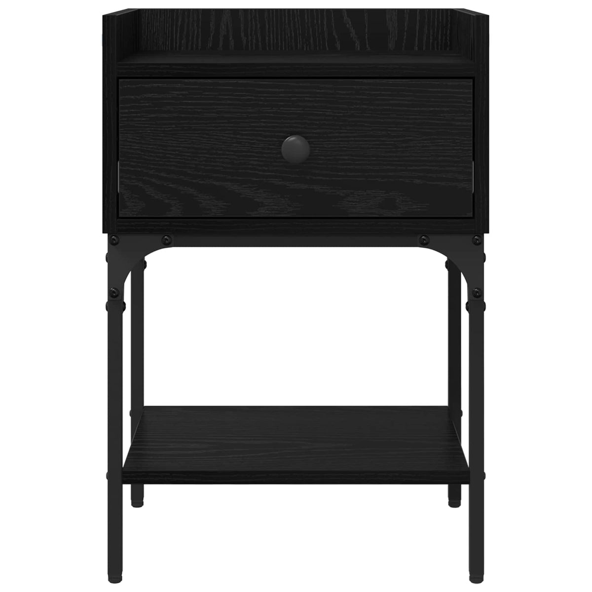 Sengebord 2 stk. Sort eg 40 x 29 x 60 cm Konstrueret træ