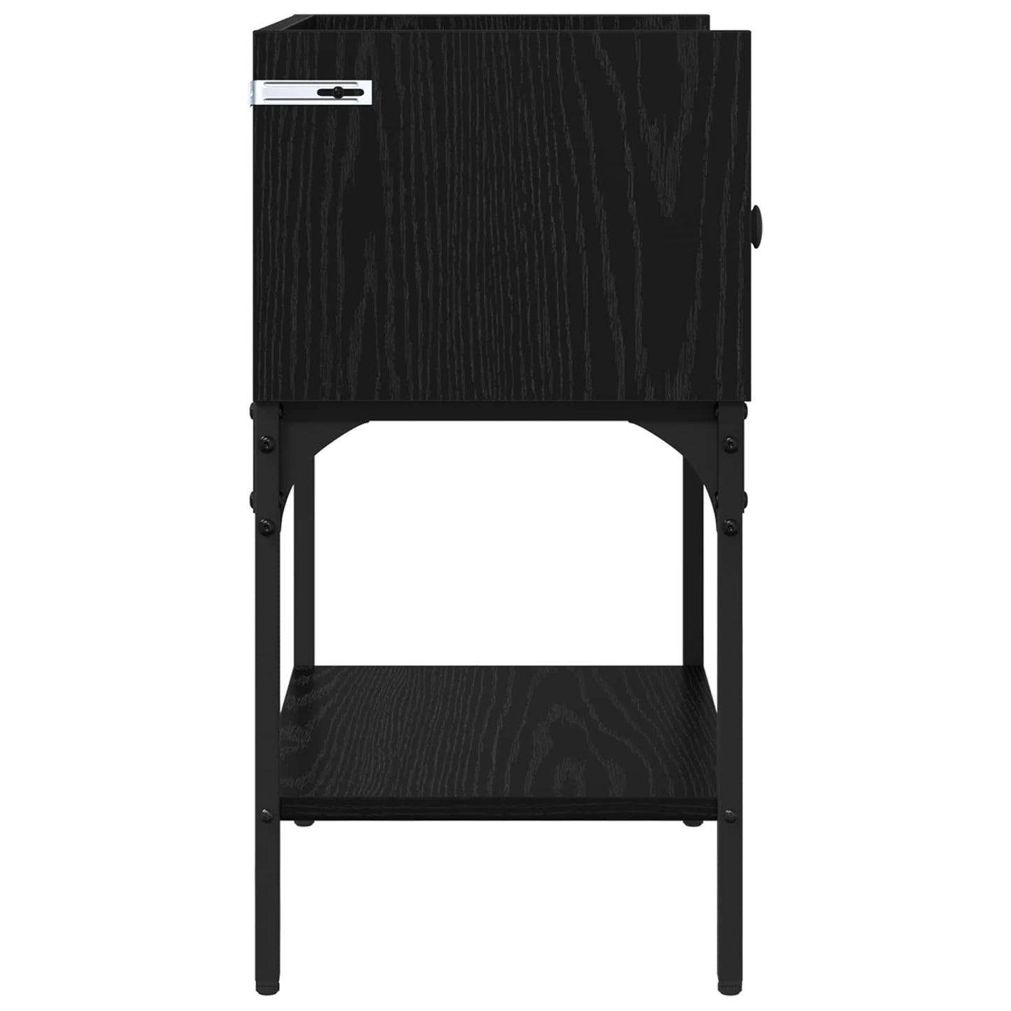 Sengebord 2 stk. Sort eg 40 x 29 x 60 cm Konstrueret træ