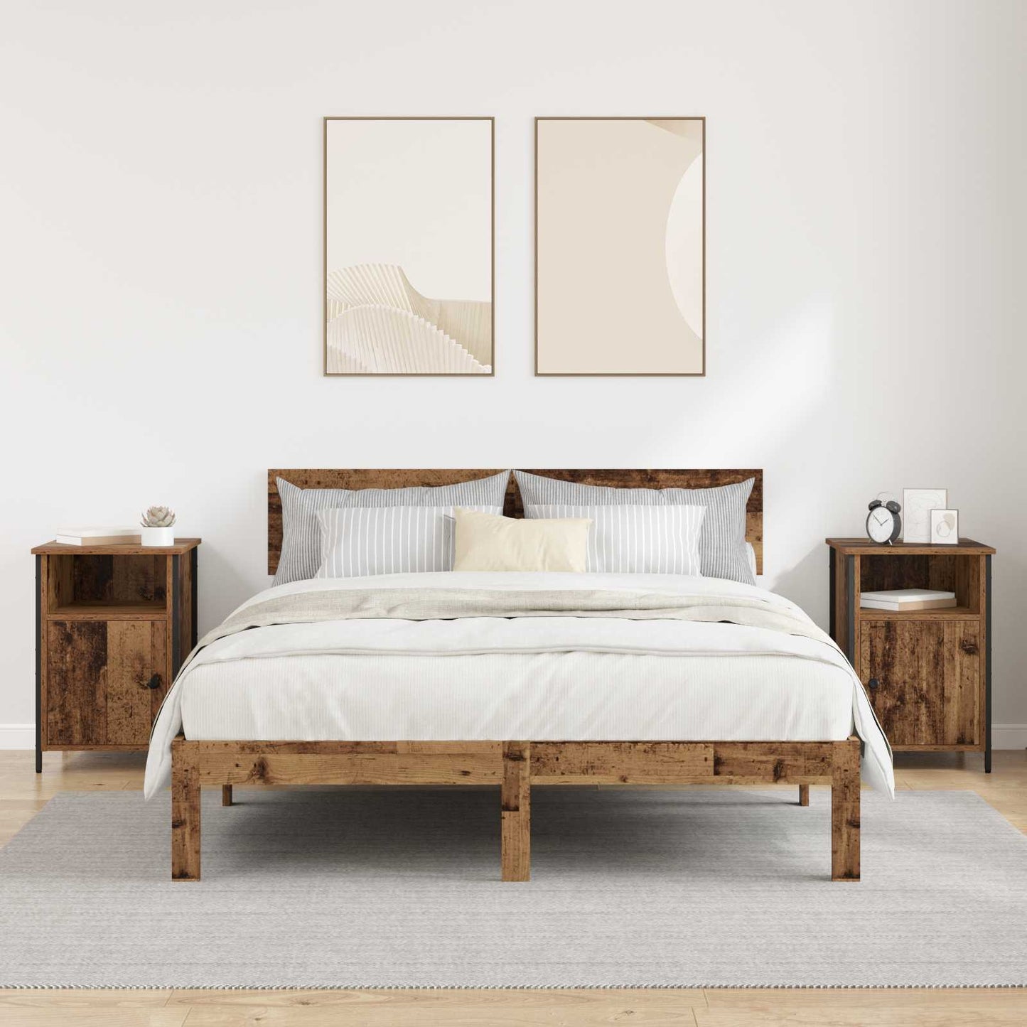 Natskab 2 stk. Gammelt træ 40 x 42 x 60 cm Konstrueret træ