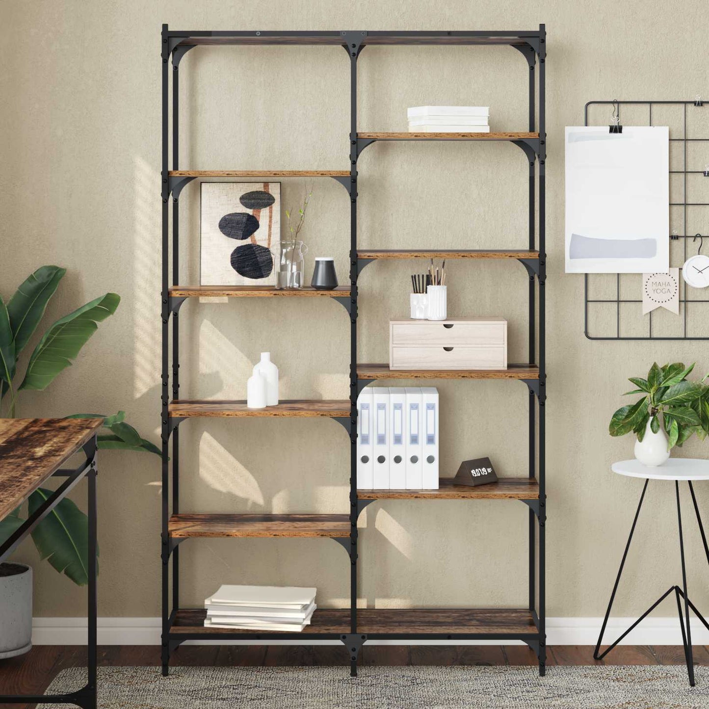 Bogreol 9 niveauer 100 x 32 x 170 cm Konstrueret træ