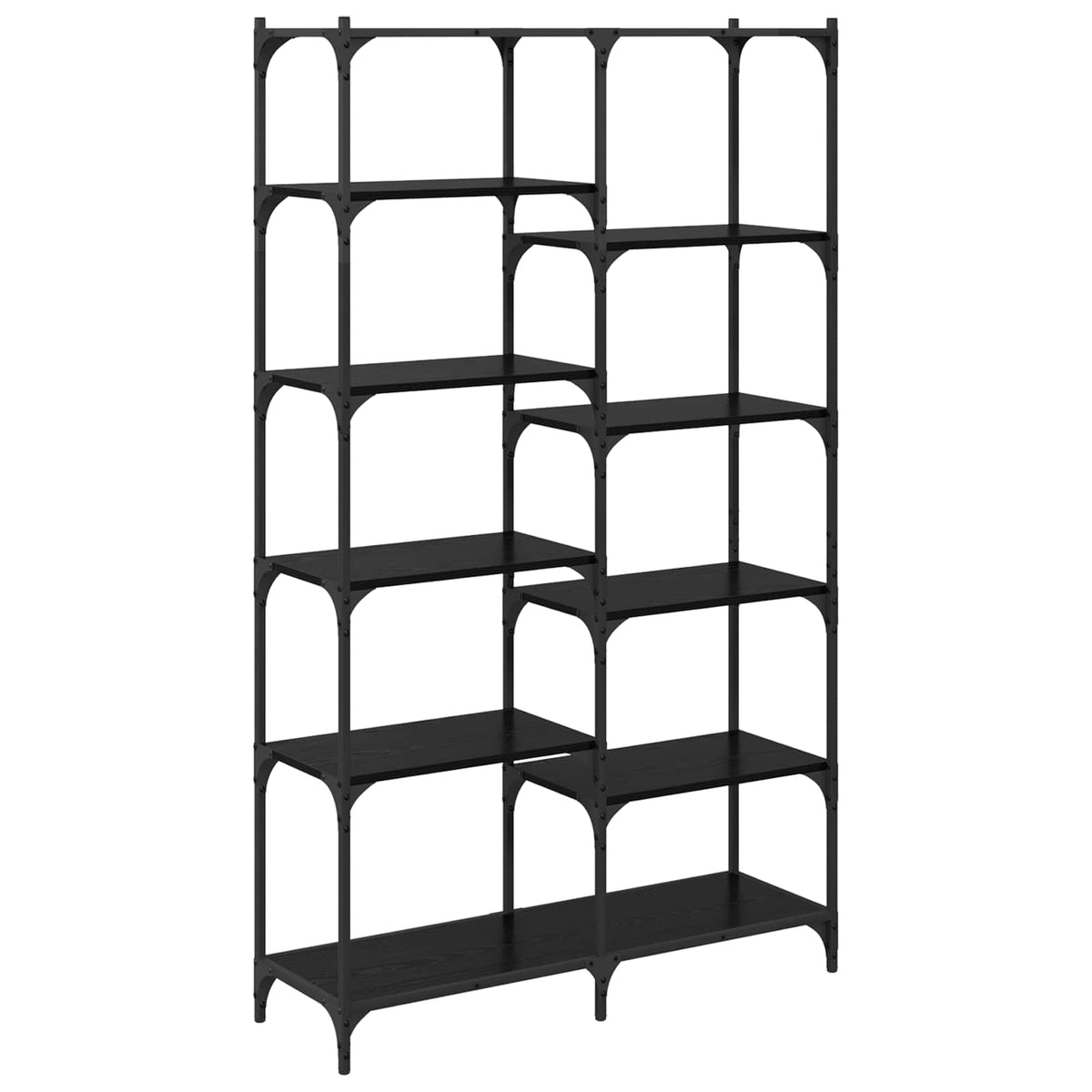 Bogreol 9 niveauer 100 x 32 x 170 cm Konstrueret træ Sort eg