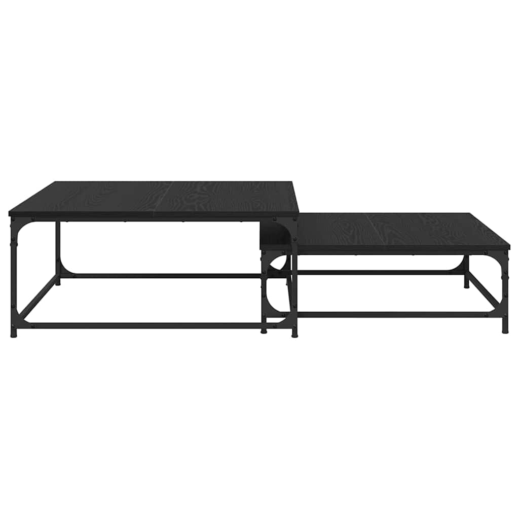 Sofabord 2 stk. Sort eg 80 x 80 x 35 cm Konstrueret træ