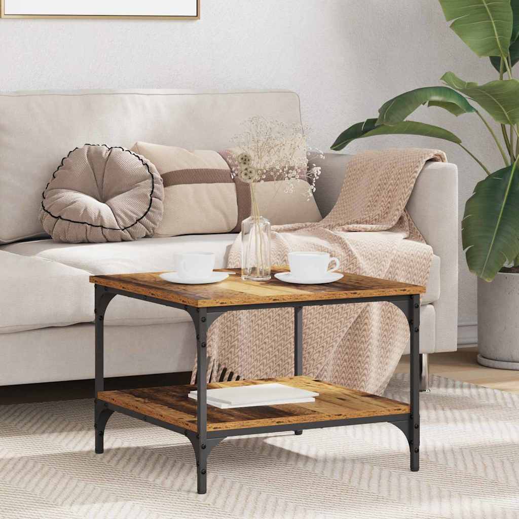 Sofabord Gammelt træ 55 x 55 x 40 cm Konstrueret træ