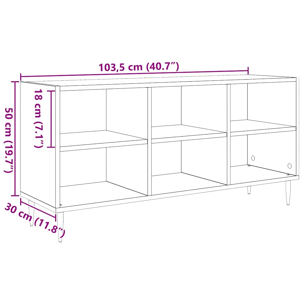 TV-skab 103,5 x 30 x 50 cm Gammelt træ Konstrueret træ