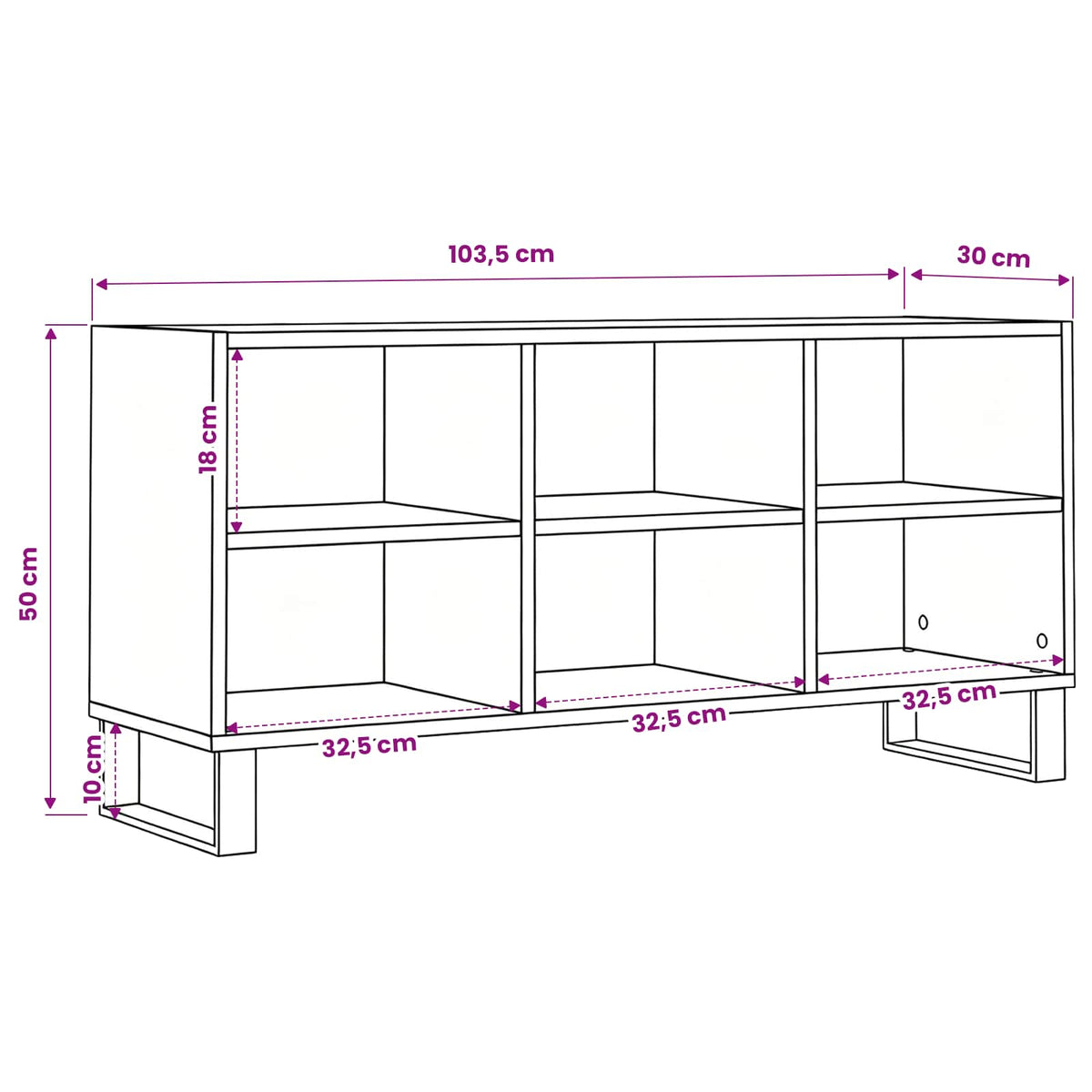 TV-skab 103,5 x 30 x 50 cm Gammelt træ Konstrueret træ