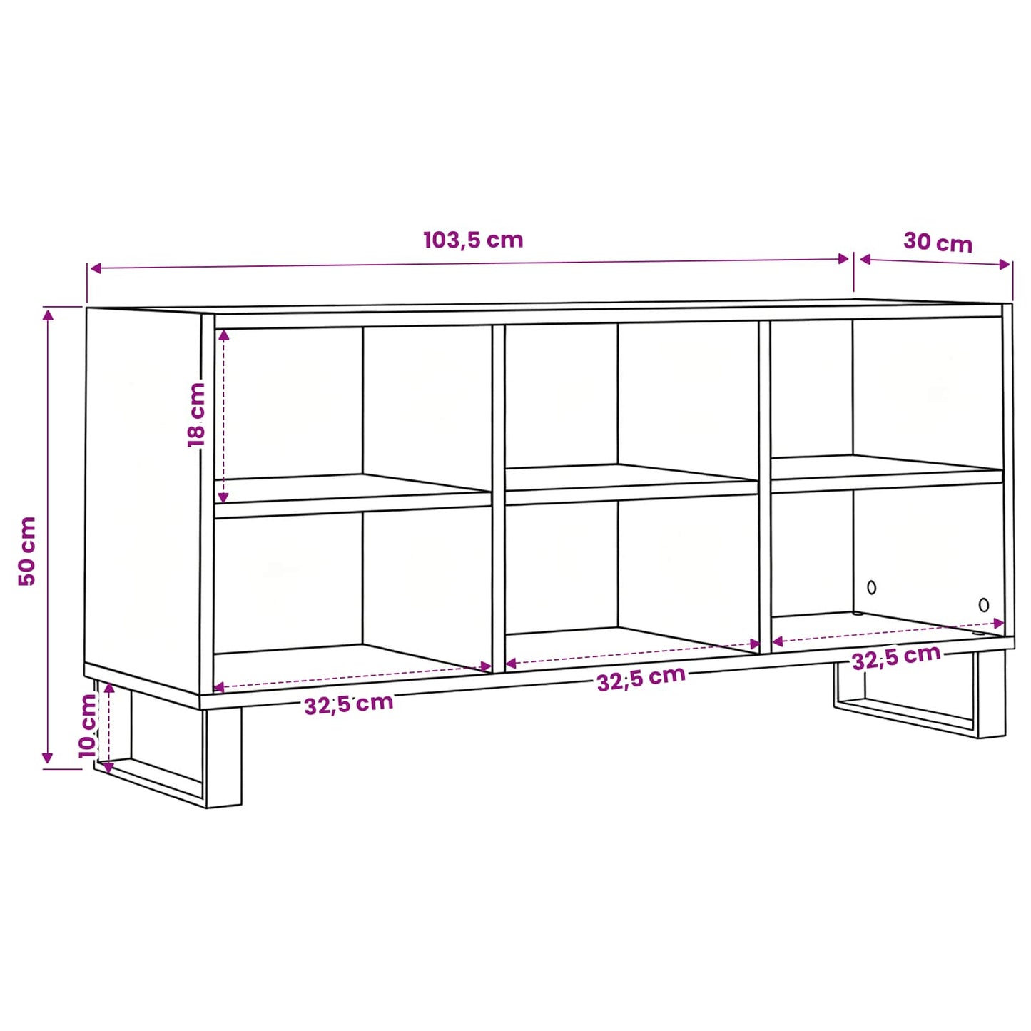 TV-skab 103,5 x 30 x 50 cm Sort eg Konstrueret træ