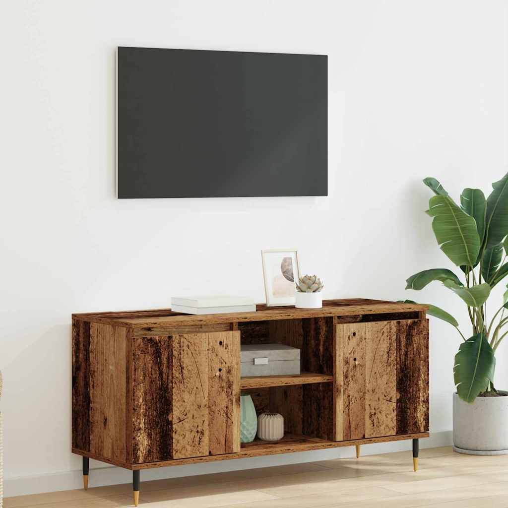 TV-skab 104 x 35 x 50 cm Gammelt træ Konstrueret træ