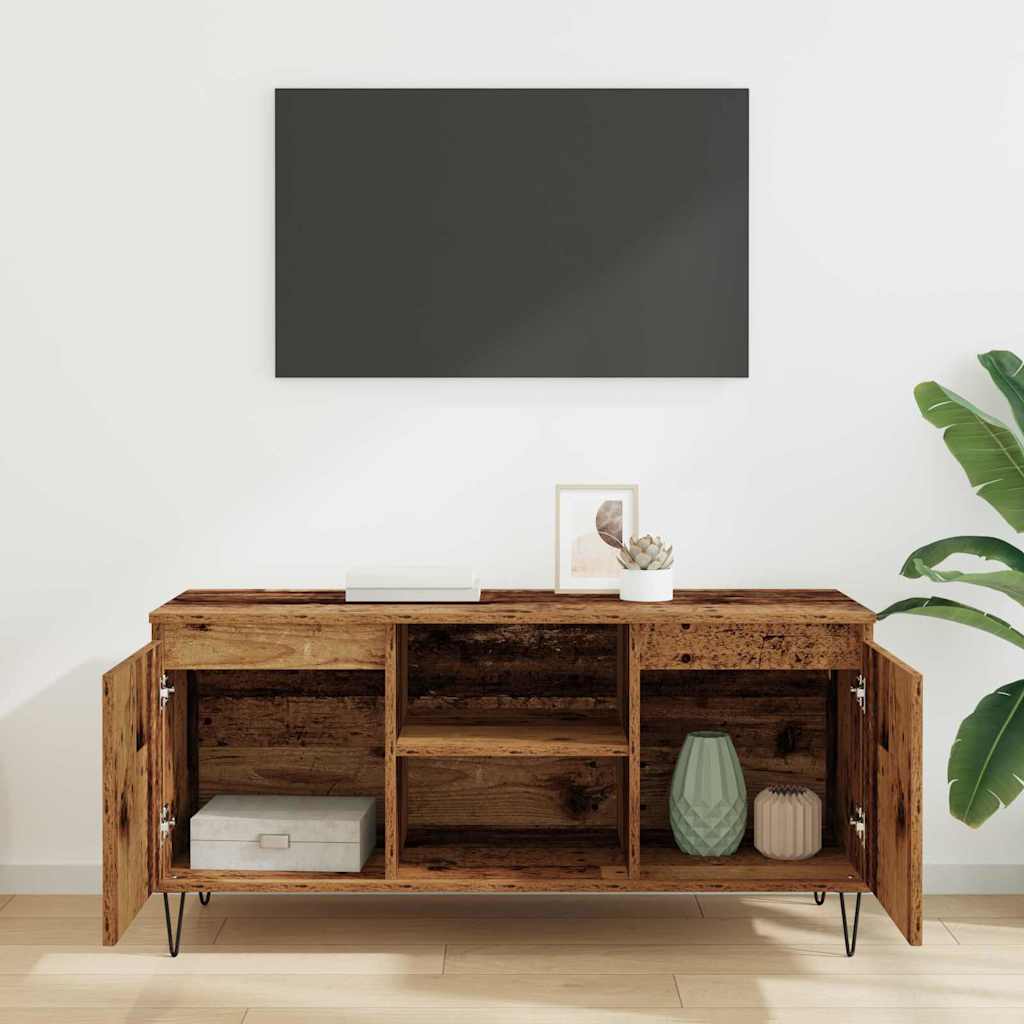 TV-skab 104 x 35 x 50 cm Gammelt træ Konstrueret træ