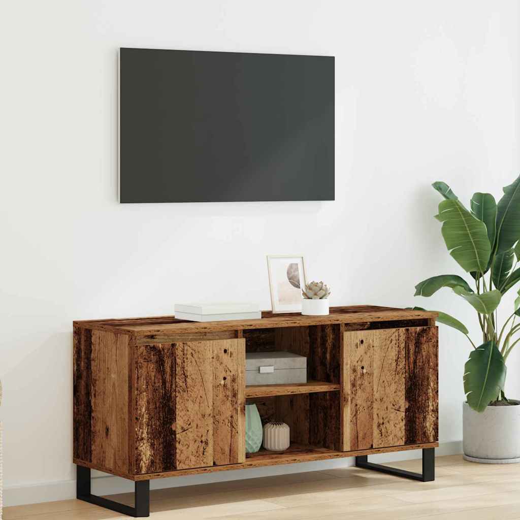 TV-skab 104 x 35 x 50 cm Gammelt træ Konstrueret træ