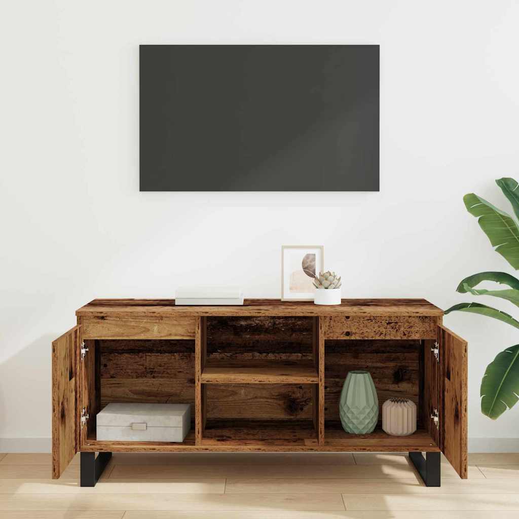 TV-skab 104 x 35 x 50 cm Gammelt træ Konstrueret træ