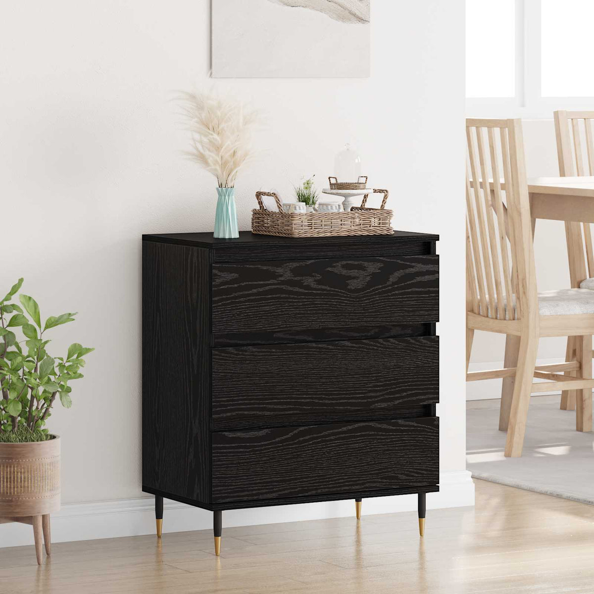 Sideboard Sort eg 60 x 35 x 70 cm Konstrueret træ