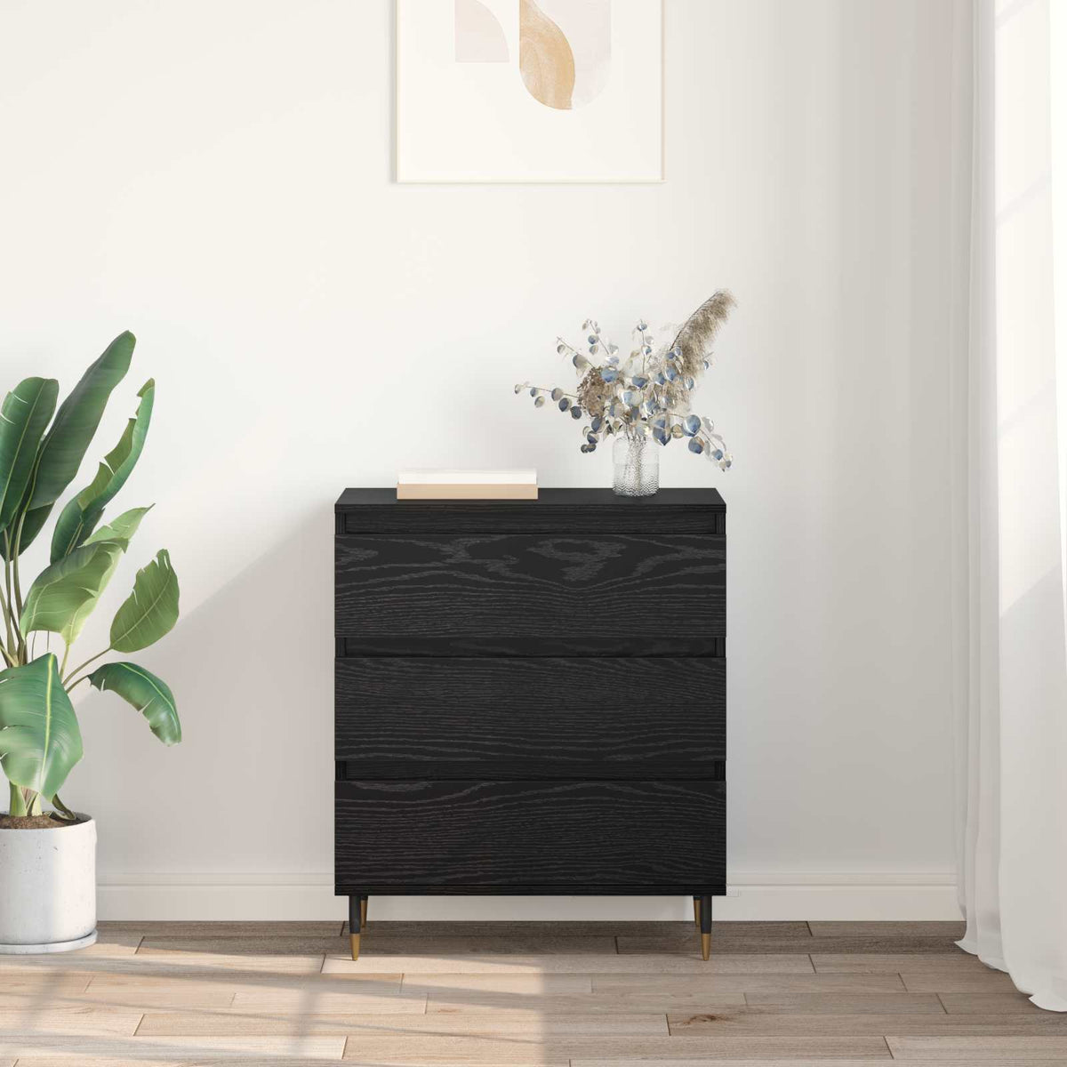 Sideboard Sort eg 60 x 35 x 70 cm Konstrueret træ