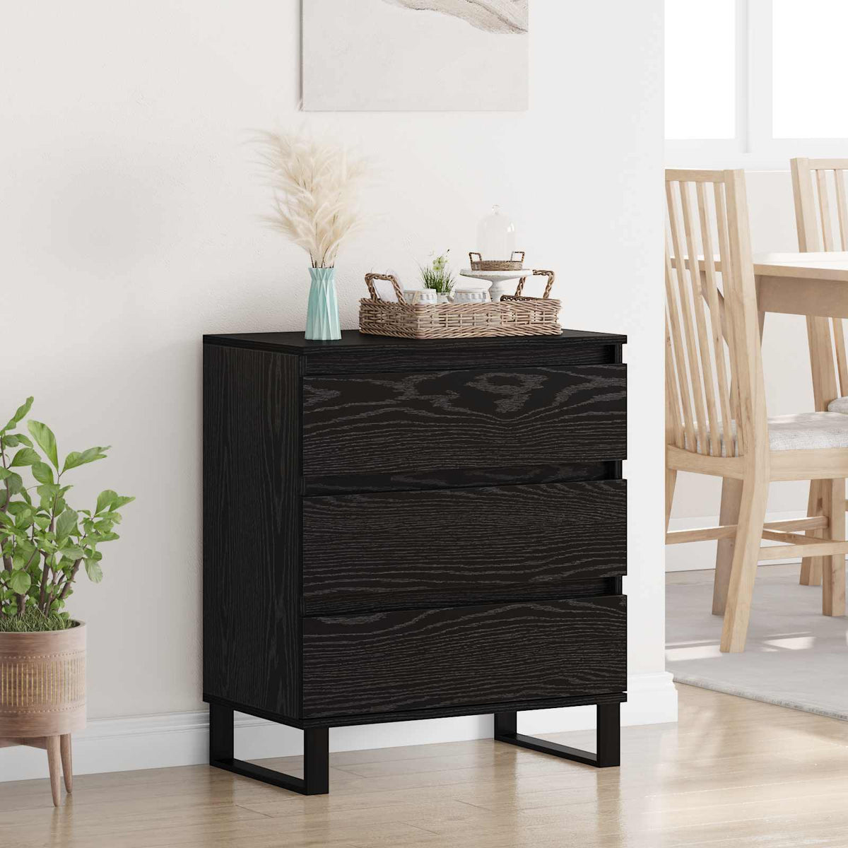 Sideboard Sort eg 60 x 35 x 70 cm Konstrueret træ