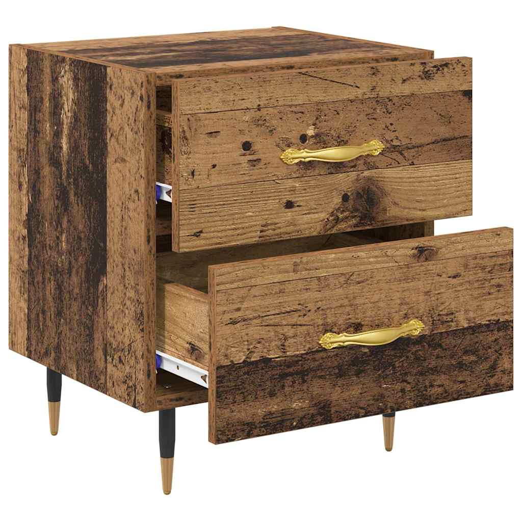 Natskab 2 stk. Gammelt træ 40 x 35 x 47,5 cm Konstrueret træ