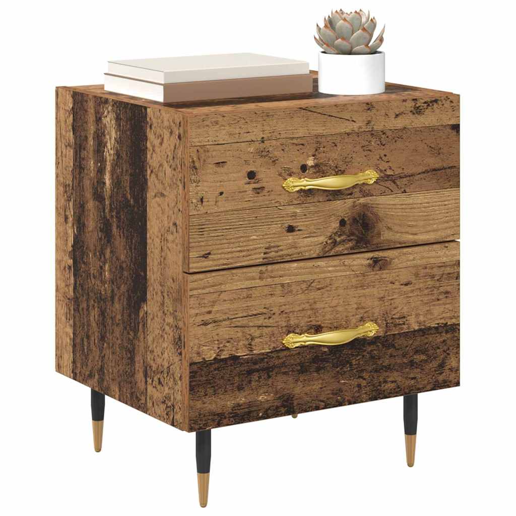 Natskab 2 stk. Gammelt træ 40 x 35 x 47,5 cm Konstrueret træ