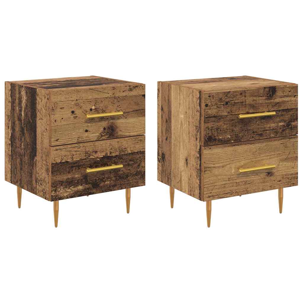 Natskab 2 stk. Gammelt træ 40 x 35 x 47,5 cm Konstrueret træ
