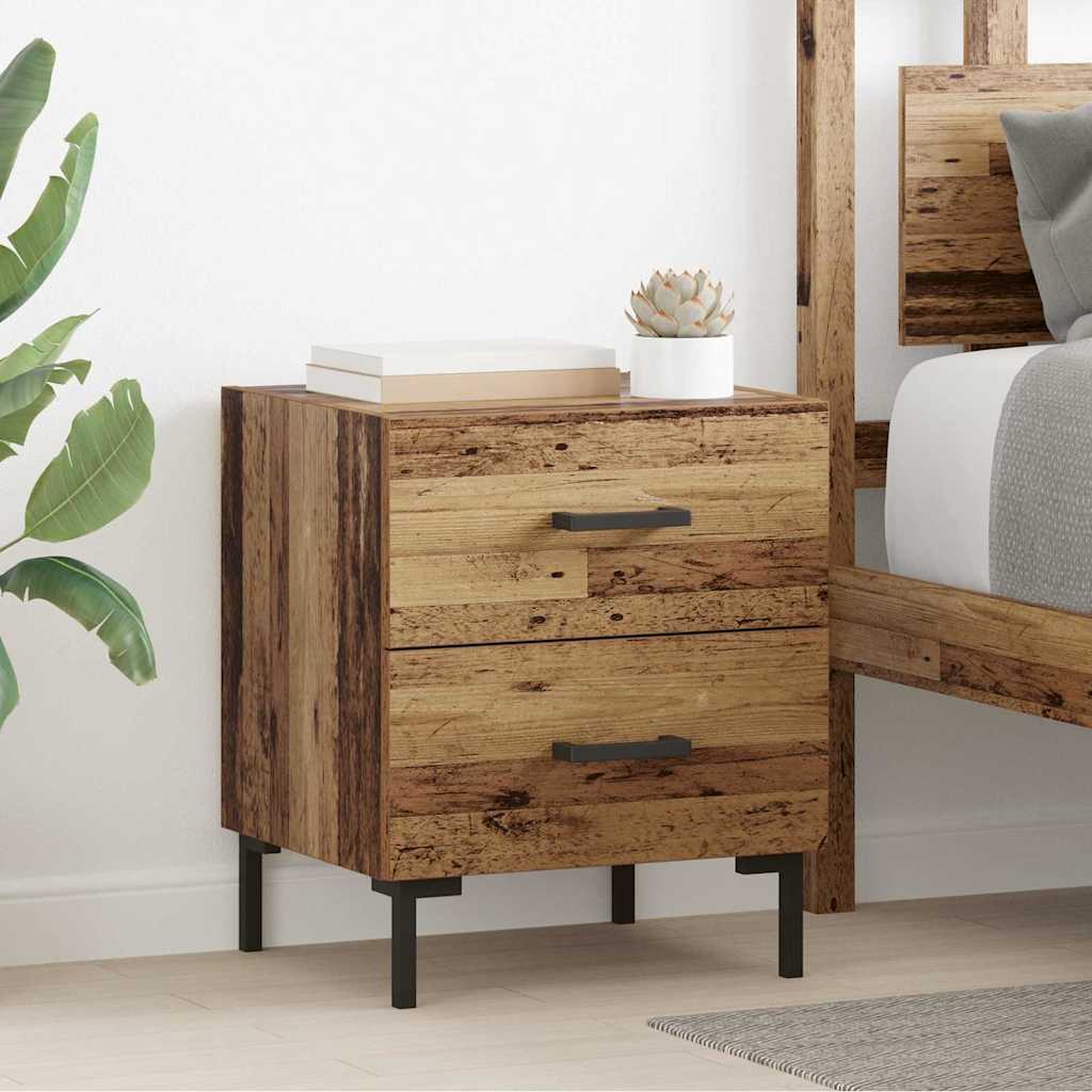 Natskab 2 stk. Gammelt træ 40 x 35 x 47,5 cm Konstrueret træ
