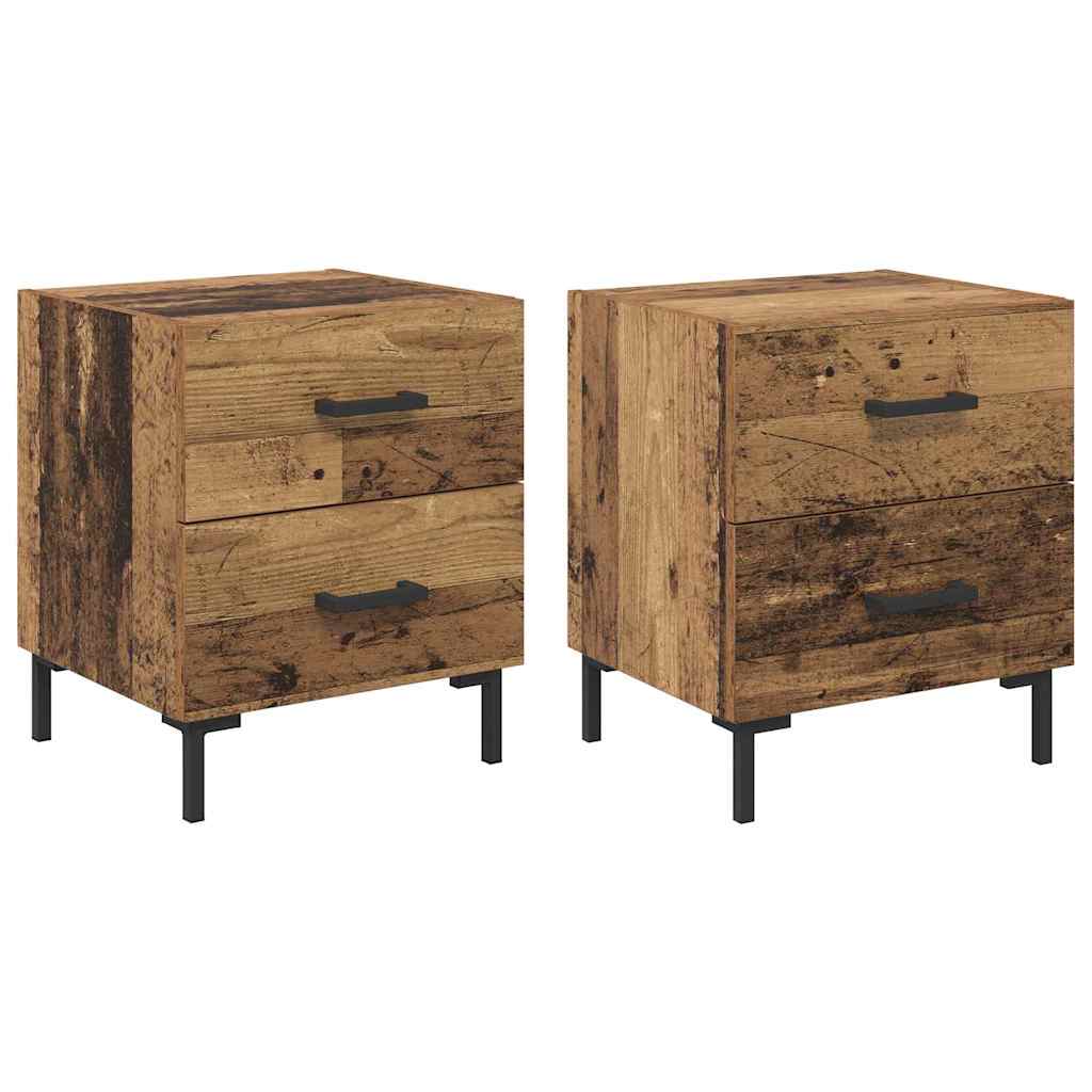 Natskab 2 stk. Gammelt træ 40 x 35 x 47,5 cm Konstrueret træ